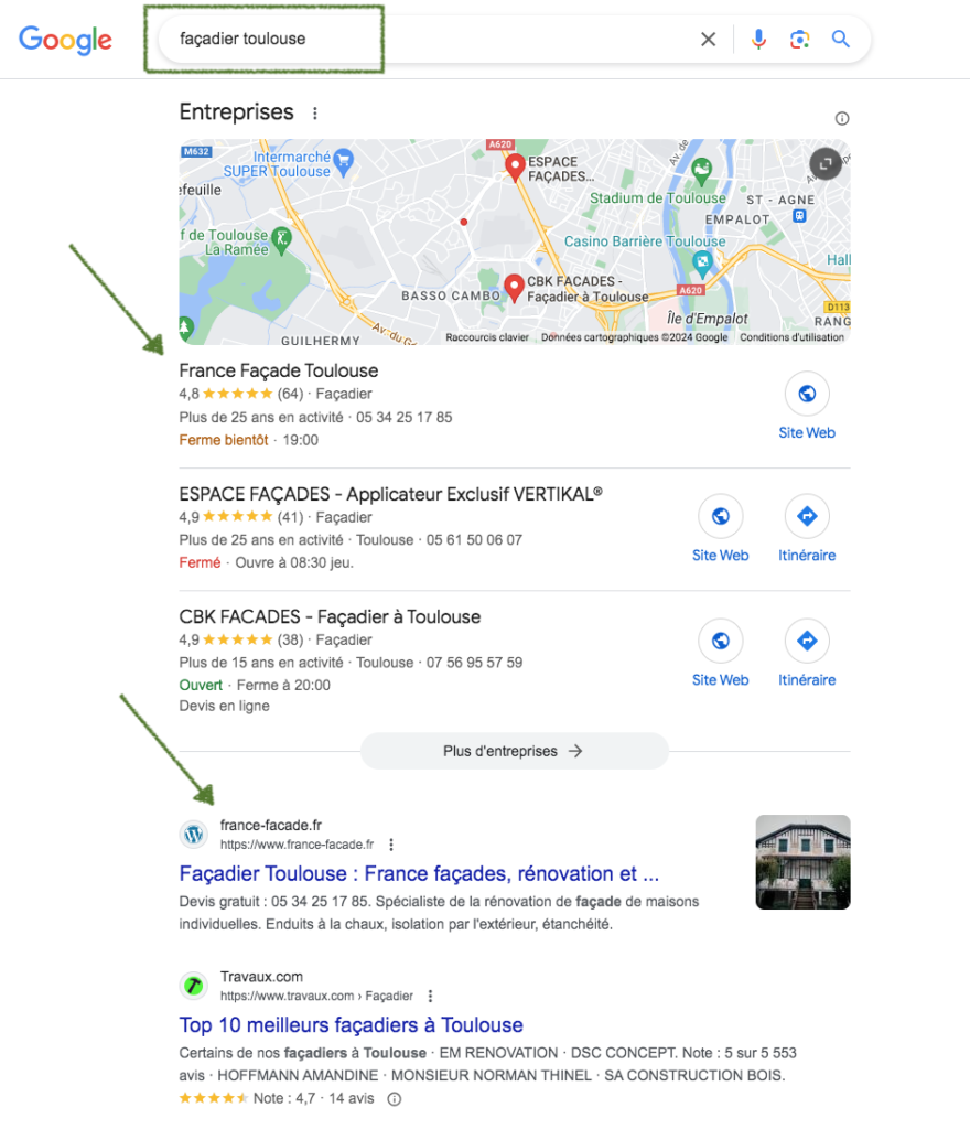 Référencement local sur Google du site WordPress