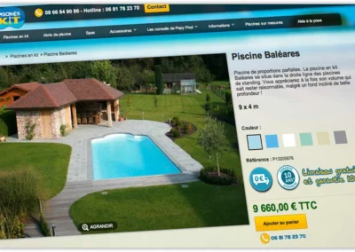 Site ecommerce de vente de piscines en kit