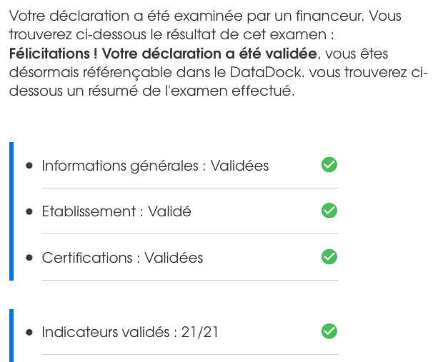 Validation par le datadock