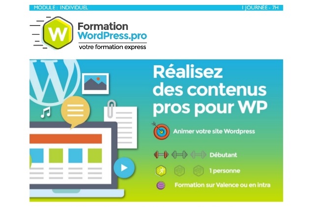 Formation WordPress et marketing de contenu à Valence Drôme 26