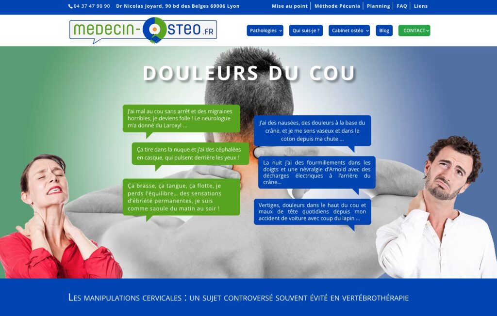 Informations sur les douleurs du cou et sur l'ostéopathie