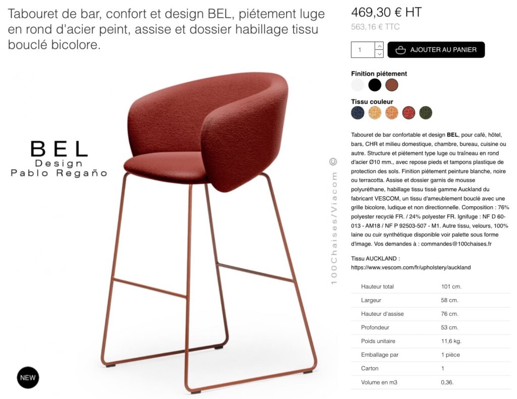 Détail de la fiche produit Prestashop - De belles photos.