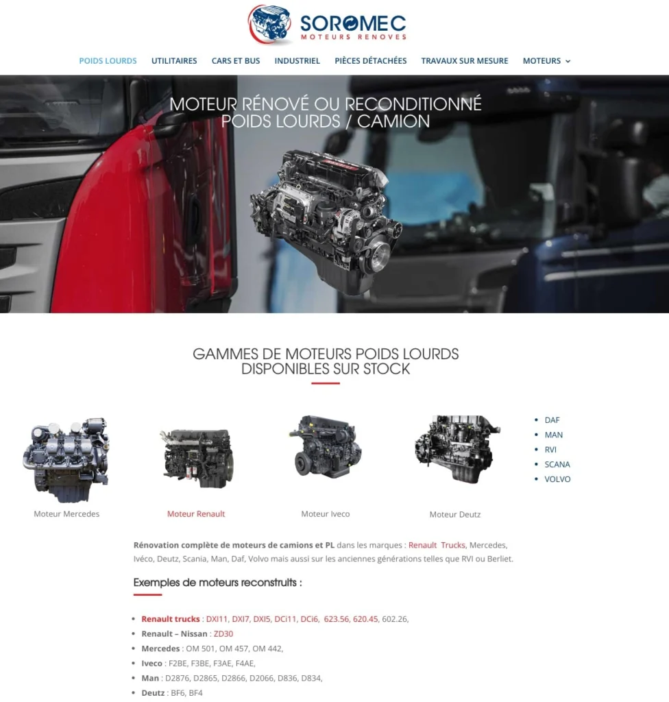 Rénovation de moteurs pour poids lourds et camions