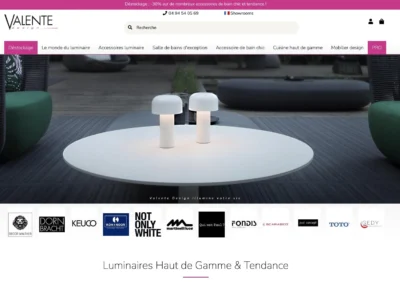 Référencement Prestashop boutique Valente Design