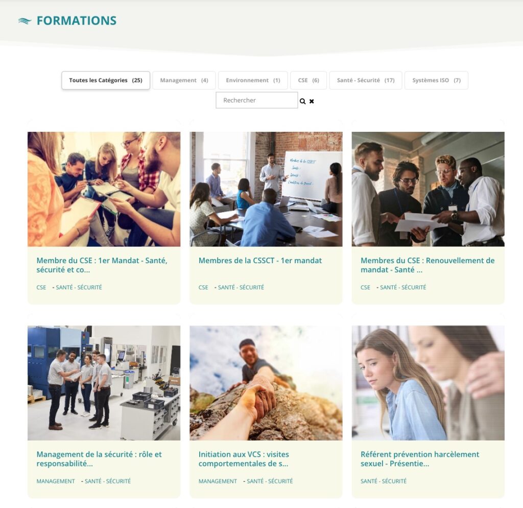 Le catalogue de formations QSE AQSE France