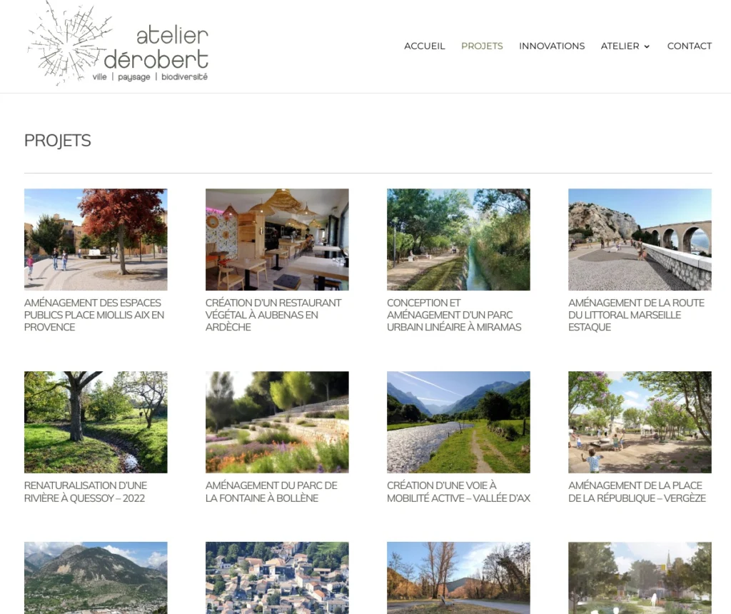 Site vitrine des références du l'agence d'architectures.