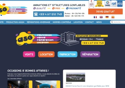 Création site catalogue produit ASG