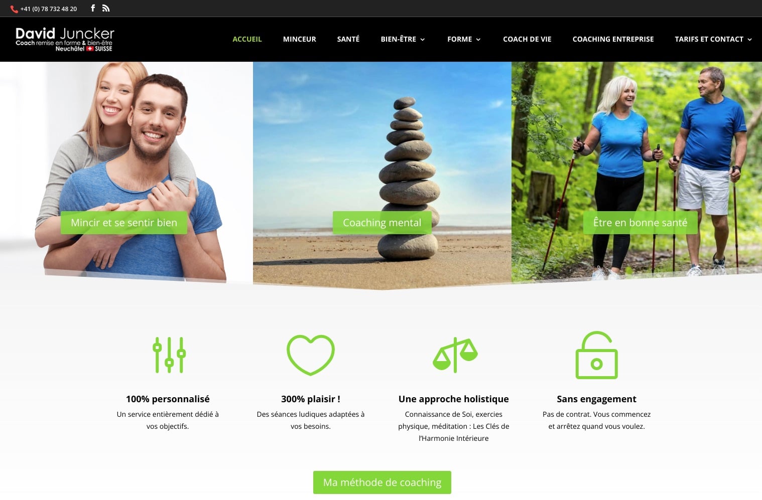 Réalisation du site WordPress du coach sportif David Juncker