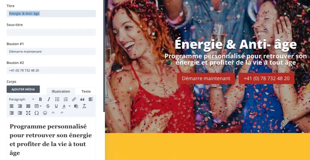 Mise à jour des contenus des pages avec WordPress et Divi