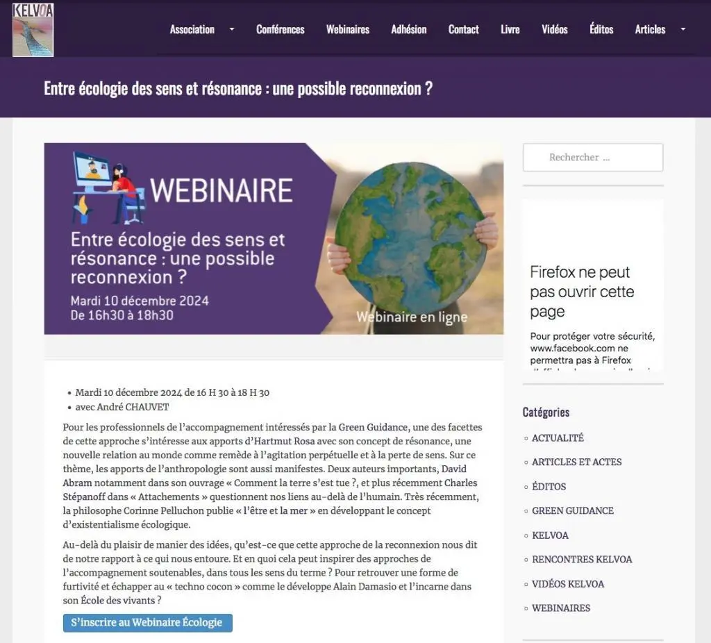 Nouveau contenu pour un webinaire