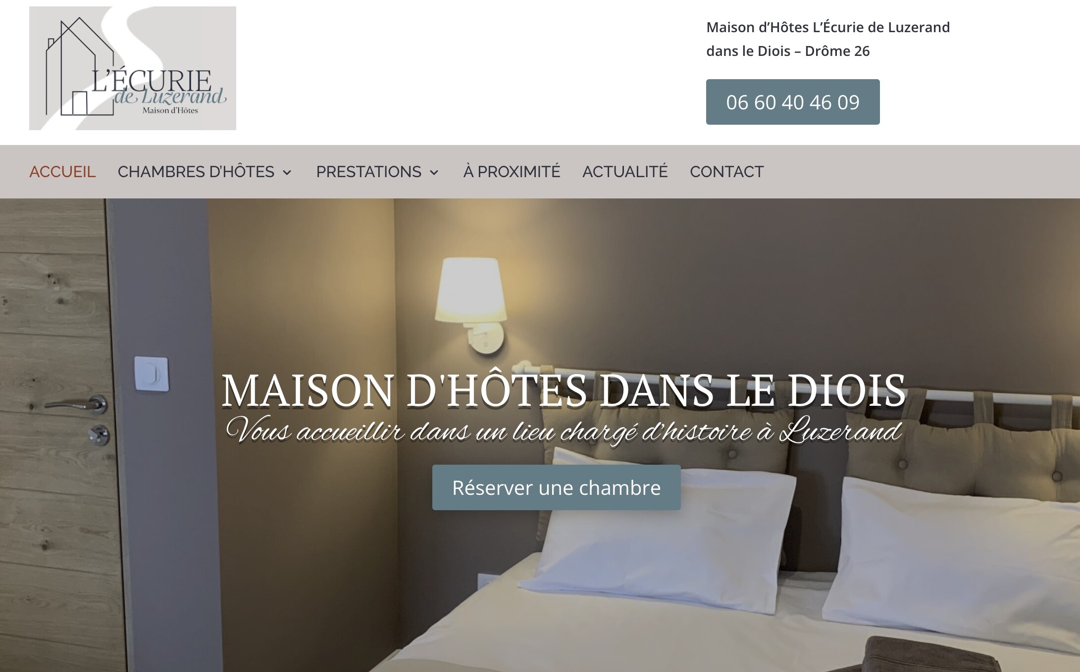 Formation création de site WordPress pour la chambre d'hôtes L'écurie de Luzerand