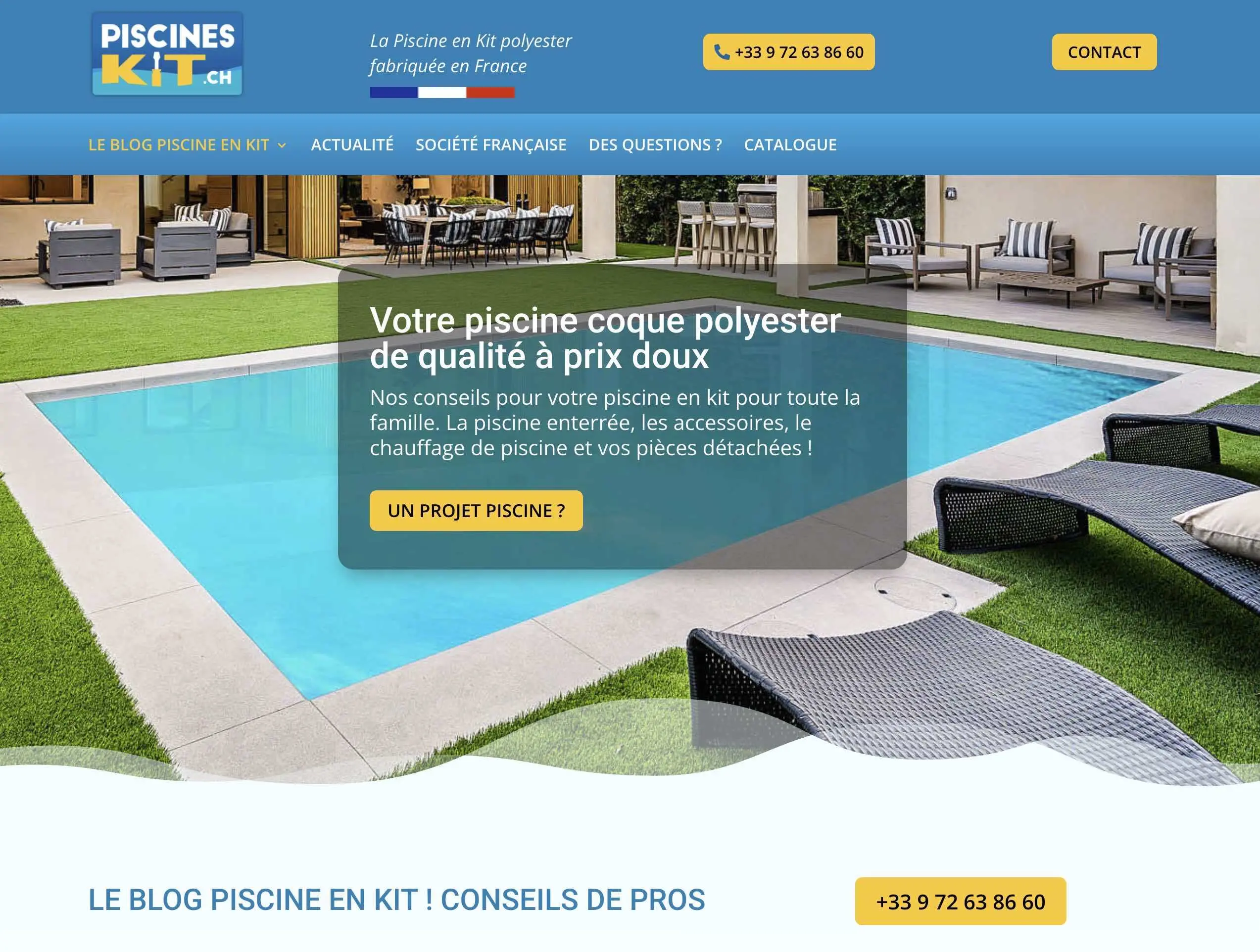 Réalisation d'un blog WordPress pour les piscines